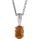 Sterling Silver Natural Citrine 16-18