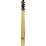 14K Yellow Gold Vermeil Lab-Grown Blue Sapphire Stackable Ring