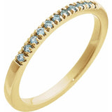 14K Yellow Gold Vermeil Natural Aquamarine Stackable Ring