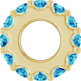 18K Yellow Gold-Plated Sterling Silver Natural Blue Zircon Spacer Charm/Pendant