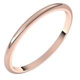 14K Rose Gold 1.5 mm Half Round Band Size 2