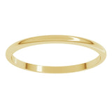 14K Yellow Gold 1.5 mm Lightweight Half Round Band Size 9.5
