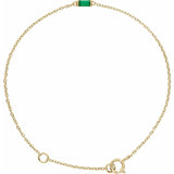 14K Yellow Gold Vermeil Lab-Grown Emerald 6 1/2-7 1/2