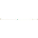14K Yellow Gold Vermeil Lab-Grown Emerald 6 1/2-7 1/2" Bracelet
