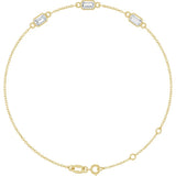14K Yellow Gold 1 CTW Lab-Grown Diamond Bezel-Set 3-Stone 7 1/2