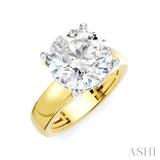 1/8 Ctw Round Shape Round Cut Diamond Semi-Mount Engagement Ring in 14K Yellow and White Gold