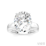 1/8 Ctw Oval Shape Round Cut Diamond Semi-Mount Engagement Ring in 14K White Gold
