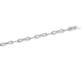 Platinum finish sterling silver micropave 5 linked knots bracelet with simulated diamonds 7.25