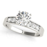 14kt gold Single Row Engagement Ring Channel Set