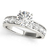 14kt gold Single Row Engagement Ring Channel Set