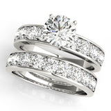 14kt gold Single Row Engagement Ring Channel Set
