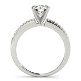 14kt gold Single Row Engagement Ring Prong Set