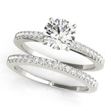 14kt gold Single Row Engagement Ring Prong Set