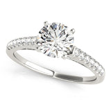 14kt gold Single Row Engagement Ring Prong Set