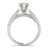14kt gold Single Row Engagement Ring Prong Set