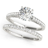 14kt gold Single Row Engagement Ring Prong Set