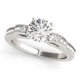 14kt gold Single Row Engagement Ring Prong Set