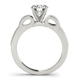 14kt gold Single Row Engagement Ring Prong Set