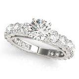 14kt gold Single Row Engagement Ring Prong Set