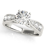 14kt gold Single Row Engagement Ring Channel Set