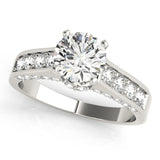 14kt gold Single Row Engagement Ring Channel Set