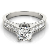 14kt gold Single Row Engagement Ring Channel Set