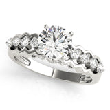 14kt gold Single Row Engagement Ring Prong Set