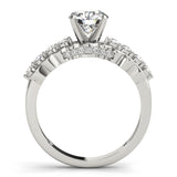 14kt gold Single Row Engagement Ring Prong Set