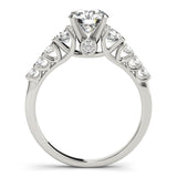 14kt gold Single Row Engagement Ring Prong Set