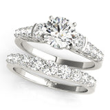 14kt gold Single Row Engagement Ring Prong Set