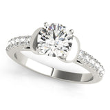 14kt gold Single Row Engagement Ring Prong Set