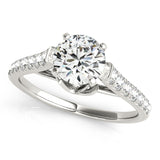 14kt gold Single Row Engagement Ring Prong Set