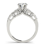 14kt gold Single Row Engagement Ring Prong Set