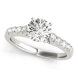 14kt gold Single Row Engagement Ring Prong Set
