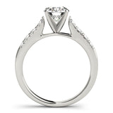 14kt gold Single Row Engagement Ring Prong Set