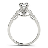 14kt gold Single Row Engagement Ring Prong Set