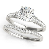 14kt gold Single Row Engagement Ring Prong Set