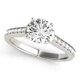 14kt gold Single Row Engagement Ring Prong Set