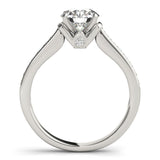 14kt gold Single Row Engagement Ring Prong Set