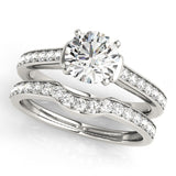14kt gold Single Row Engagement Ring Prong Set