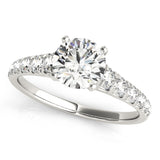 14kt gold Single Row Engagement Ring Prong Set