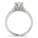 14kt gold Single Row Engagement Ring Prong Set