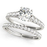 14kt gold Single Row Engagement Ring Prong Set