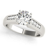 14kt gold Single Row Engagement Ring Channel Set