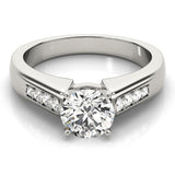 14kt gold Single Row Engagement Ring Channel Set
