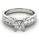 14kt gold Single Row Engagement Ring Channel Set