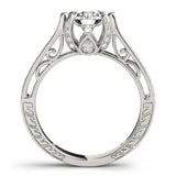 14kt gold Single Row Engagement Ring Prong Set