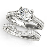 14kt gold Single Row Engagement Ring Prong Set