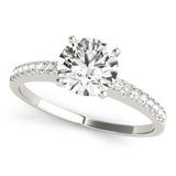 14kt gold Single Row Engagement Ring Prong Set
