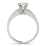 14kt gold Single Row Engagement Ring Prong Set